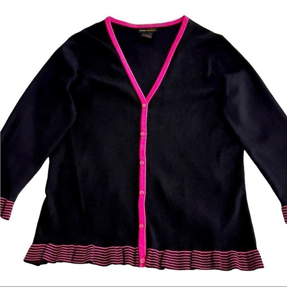 Grace Dane Lewis Ruffe Knit Cardigan LARGE - Picture 3 of 15